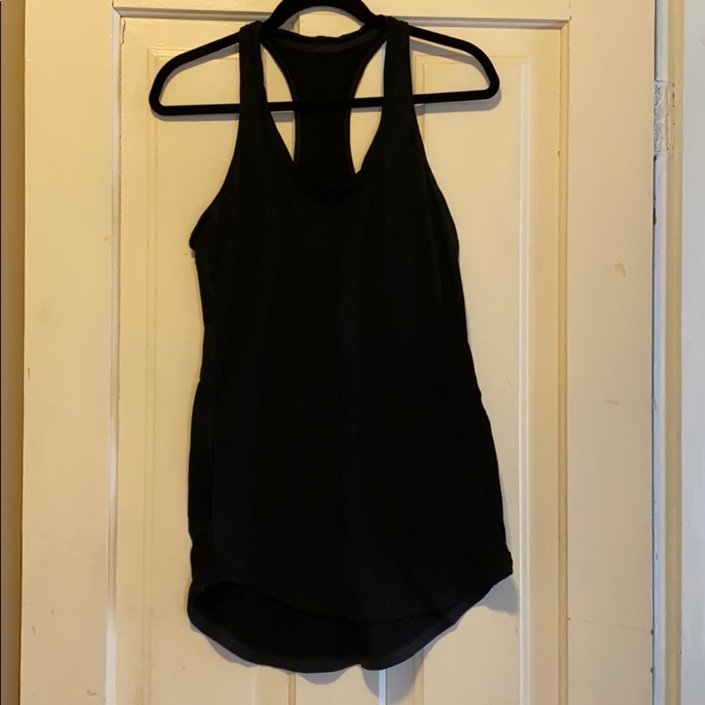 Long black lululemon racer back tank